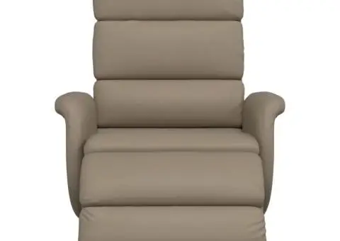 Fotoliu rabatabil cu suport picioare cappuccino piele ecologică - 3/5