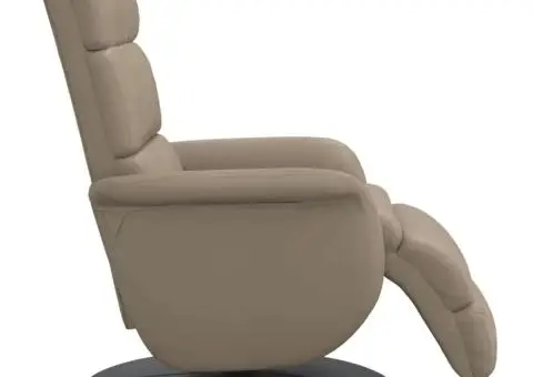 Fotoliu rabatabil cu suport picioare cappuccino piele ecologică - 4/5