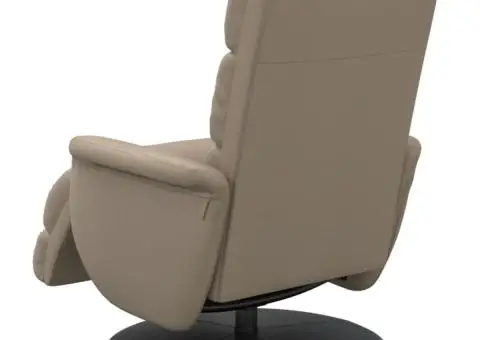 Fotoliu rabatabil cu suport picioare cappuccino piele ecologică - 5/5