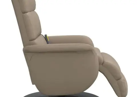 Fotoliu de masaj rabatabil, cappuccino, piele ecologică - 4/5