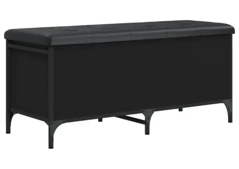 Bancă de depozitare, negru, 102x42x45 cm, lemn prelucrat - 2/5