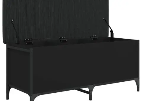 Bancă de depozitare, negru, 102x42x45 cm, lemn prelucrat - 5/5