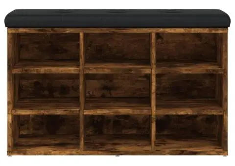 Bancă de pantofi, stejar fumuriu, 82x32x50 cm, lemn prelucrat - 5/5