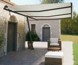 vidaXL Set stâlp pentru copertină, antracit, 600x245 cm, fier