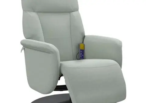 Fotoliu masaj rabatabil cu suport picioare, gri închis, catifea - 3/5