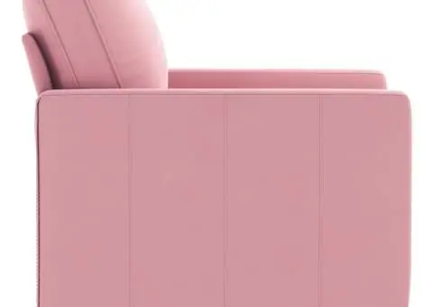 Canapea de o persoană, Roz, 60 cm, catifea - 4/5