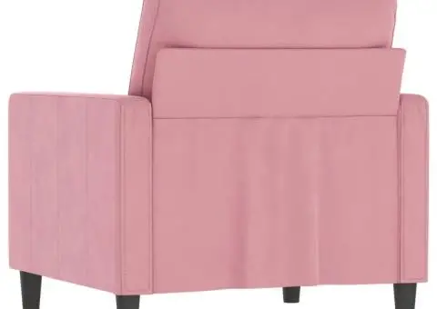 Canapea de o persoană, Roz, 60 cm, catifea - 5/5