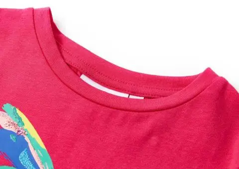 Tricou pentru copii, roz aprins, 140 - 3/5