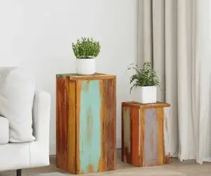 vidaXL Suporturi pentru plante, 2 buc., lemn masiv reciclat