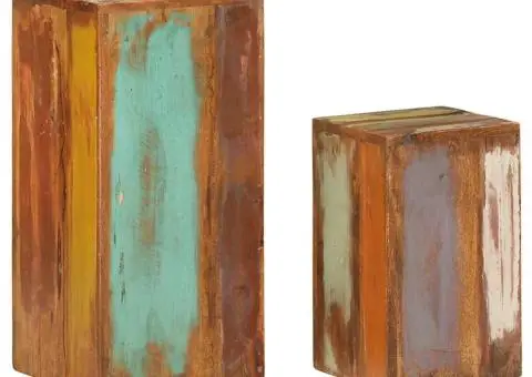 Suporturi pentru plante, 2 buc., lemn masiv reciclat - 2/5