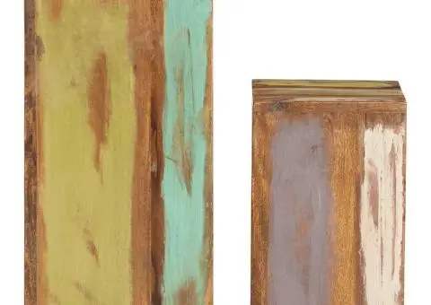 Suporturi pentru plante, 2 buc., lemn masiv reciclat - 4/5