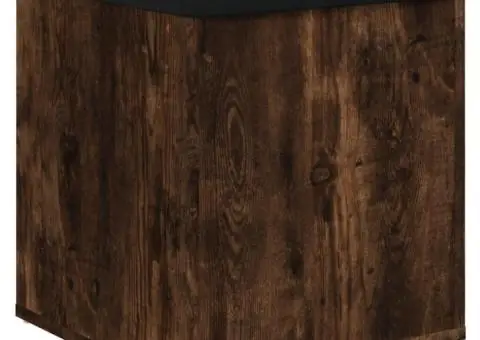 Bancă de pantofi, stejar fumuriu, 42x42x45 cm, lemn prelucrat - 2/5