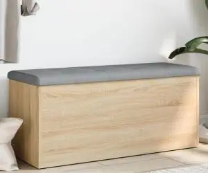 vidaXL Bancă de depozitare stejar sonoma, 102x42x45 cm, lemn prelucrat