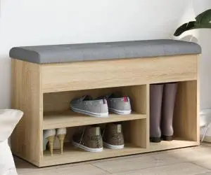 vidaXL Bancă de pantofi stejar sonoma 82x32x45,5 cm lemn prelucrat