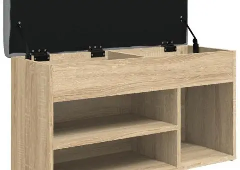 Bancă de pantofi stejar sonoma 82x32x45,5 cm lemn prelucrat - 5/5