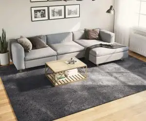 vidaXL Covor HUARTE, fir scurt, moale și lavabil, antracit, 240x340 cm
