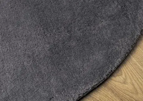 Covor HUARTE, fir scurt, moale și lavabil, antracit, Ø 160 cm - 4/5