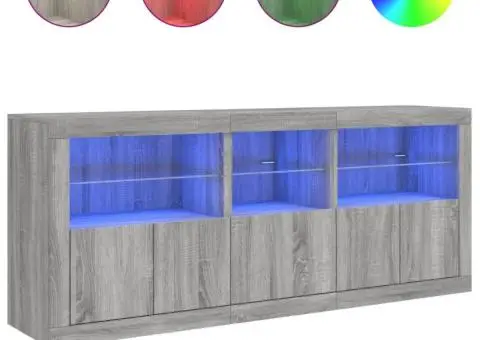 Dulap cu lumini LED, gri sonoma, 162x37x67 cm - 2/5