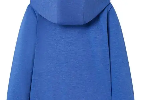 Hanorac pentru copii cu glugă și fermoar, albastru melanj, 104 - 2/5