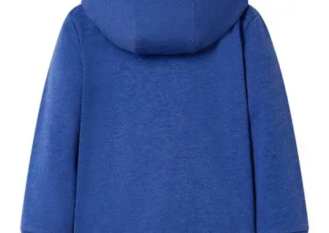 Hanorac pentru copii cu glugă și fermoar, albastru închis melanj, 104 - 2/5