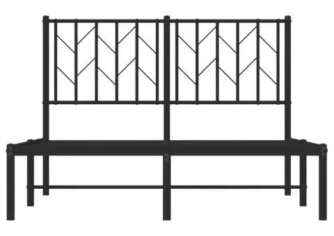 Cadru de pat metalic cu tăblie, negru, 120x190 cm - 5/5