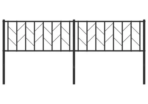 Tăblie de pat metalică, negru, 193 cm - 4/5