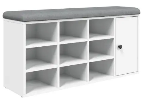 Bancă de pantofi, alb, 102x32x50 cm, lemn prelucrat - 2/5