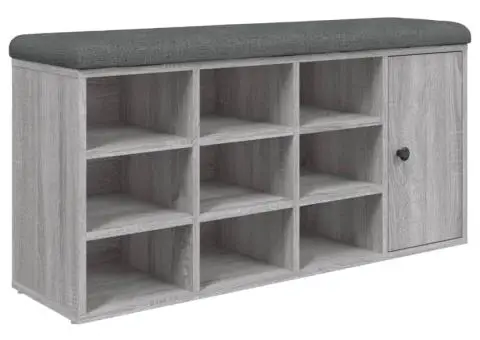 Bancă de pantofi, gri sonoma, 102x32x50 cm, lemn prelucrat - 2/5