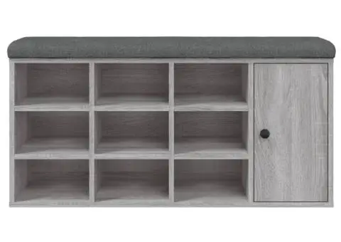 Bancă de pantofi, gri sonoma, 102x32x50 cm, lemn prelucrat - 5/5