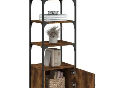 Bibliotecă 3 niveluri, stejar fumuriu, 41x30x109,5 cm, lemn - 4/5