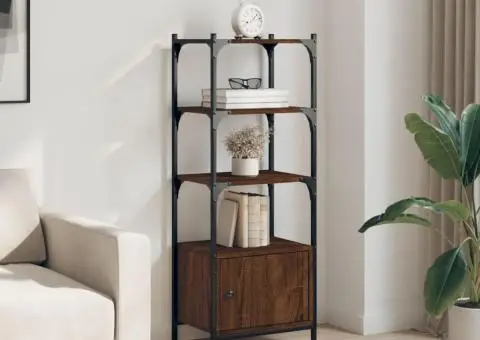 Bibliotecă 3 niveluri stejar maro 41x30x109,5 cm lemn prelucrat - 3/5