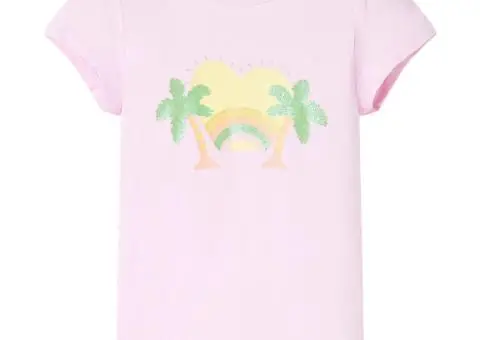 Tricou pentru copii, roz deschis, 128 - 1/5