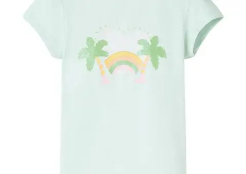 Tricou pentru copii, verde mentă deschis, 140 - 1/5