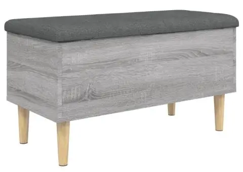Bancă de depozitare, gri sonoma, 82x42x46 cm, lemn prelucrat - 2/5
