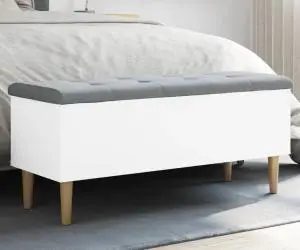 vidaXL Bancă de depozitare, alb , 102x42x46 cm, lemn prelucrat