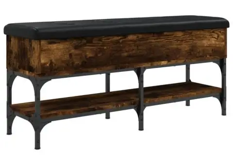 Bancă de pantofi, stejar fumuriu, 102x32x45 cm, lemn prelucrat - 2/5
