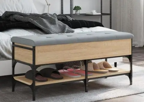 Bancă pentru pantofi stejar sonoma 102x42x45 cm lemn prelucrat - 1/5