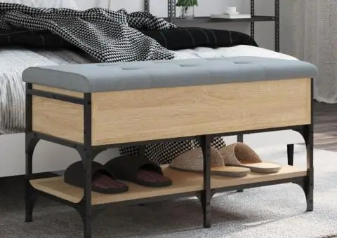 Bancă pentru pantofi stejar sonoma 82x42x45 cm lemn prelucrat - 1/5