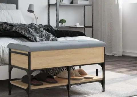 Bancă pentru pantofi stejar sonoma 82x42x45 cm lemn prelucrat - 3/5