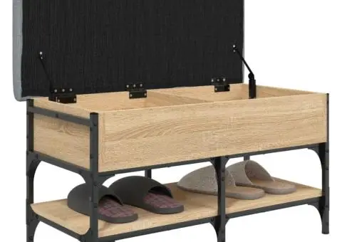 Bancă pentru pantofi stejar sonoma 82x42x45 cm lemn prelucrat - 4/5