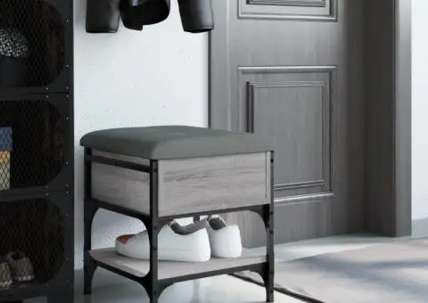 Bancă de pantofi, gri sonoma, 42x42x45 cm, lemn prelucrat - 3/5