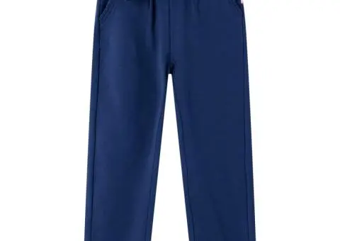 Pantaloni pentru copii cu șnur, bleumarin, 116 - 1/5