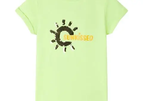 Tricou pentru copii, galben neon, 116 - 1/5