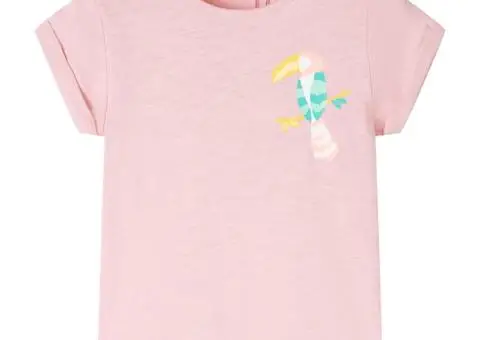 Tricou pentru copii, roz deschis, 128 - 1/5