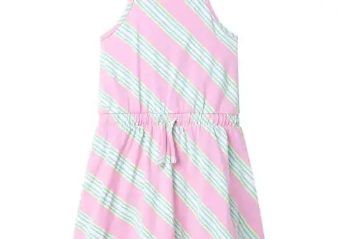 Rochie pentru copii cu șnur, fără mâneci, roz, 92 - 1/5