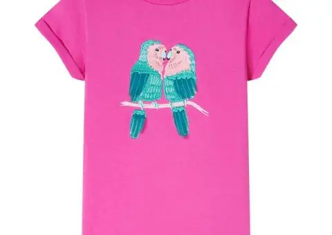 Tricou pentru copii, roz închis, 128 - 1/5