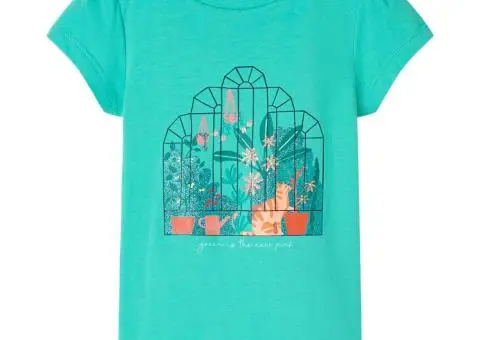 Tricou pentru copii, verde mentă, 140 - 1/5