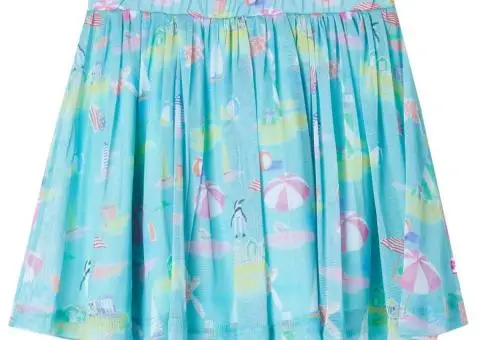 Fustă plisată pentru copii, turcoaz deschis, 92 - 1/5