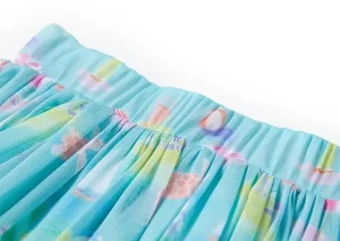 Fustă plisată pentru copii, turcoaz deschis, 116 - 3/5