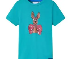 Tricou pentru copii cu mâneci scurte, verde mentă închis, 116